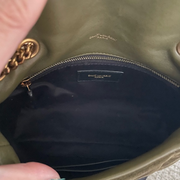 Yves Saint Laurent Toy Puffer Handbag Loden Green Suede BRAND NEW with Box - Picture 5 of 14